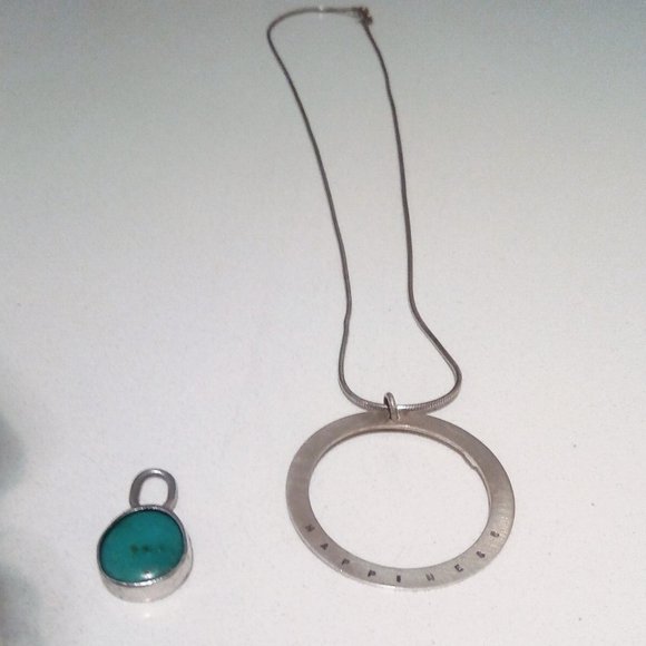 Modern Silver and Turquoise Necklaces - Picture 3 of 4